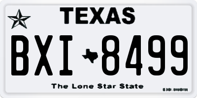 TX license plate BXI8499