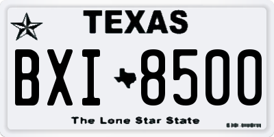 TX license plate BXI8500