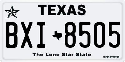 TX license plate BXI8505
