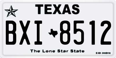 TX license plate BXI8512