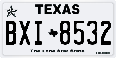 TX license plate BXI8532