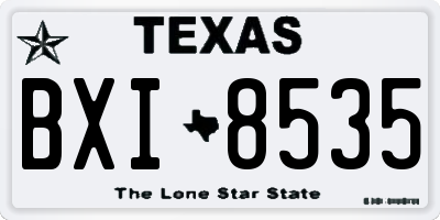 TX license plate BXI8535