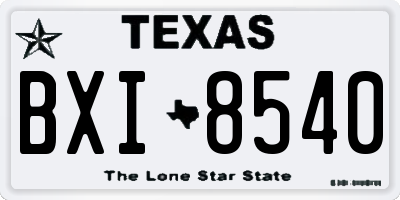 TX license plate BXI8540