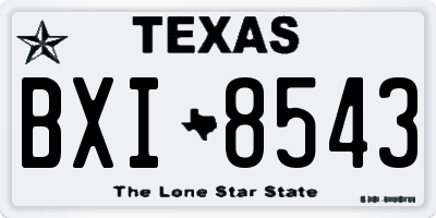 TX license plate BXI8543