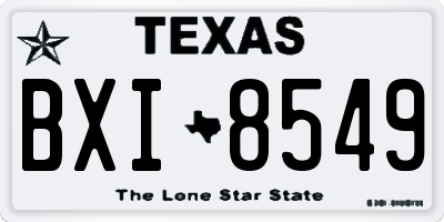 TX license plate BXI8549