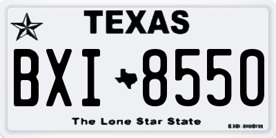 TX license plate BXI8550