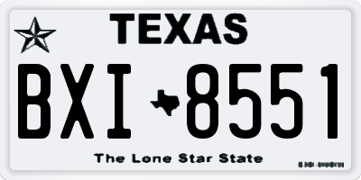 TX license plate BXI8551
