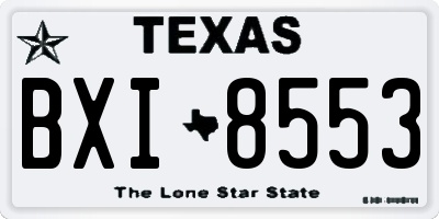 TX license plate BXI8553