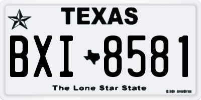 TX license plate BXI8581