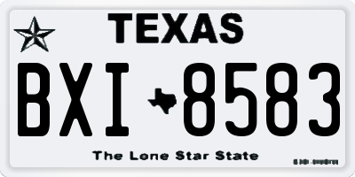 TX license plate BXI8583