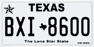 TX license plate BXI8600
