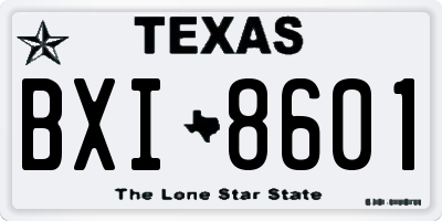 TX license plate BXI8601