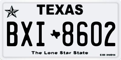 TX license plate BXI8602