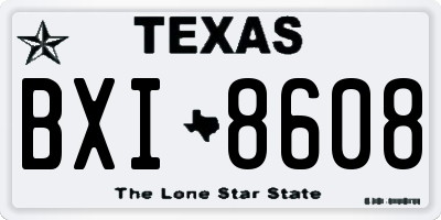 TX license plate BXI8608