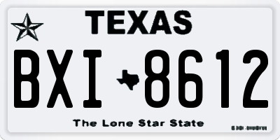 TX license plate BXI8612