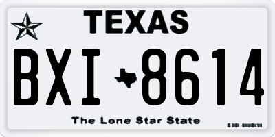 TX license plate BXI8614