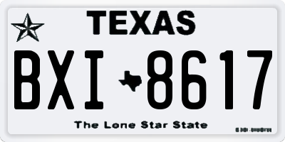 TX license plate BXI8617