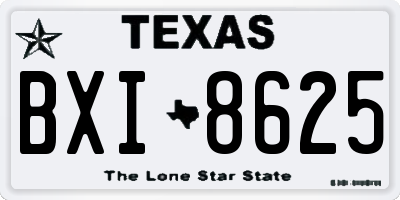 TX license plate BXI8625
