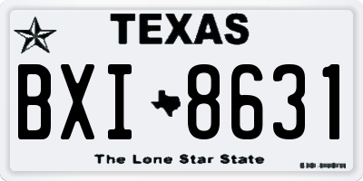 TX license plate BXI8631