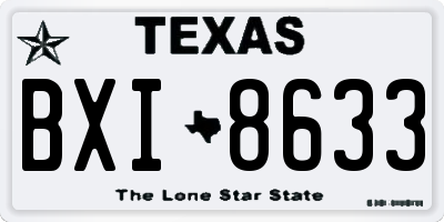 TX license plate BXI8633