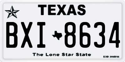 TX license plate BXI8634
