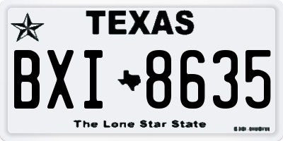 TX license plate BXI8635