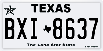 TX license plate BXI8637