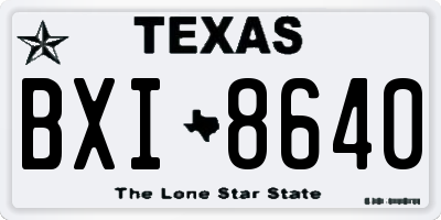 TX license plate BXI8640