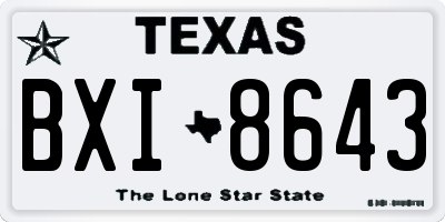 TX license plate BXI8643