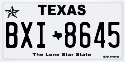 TX license plate BXI8645