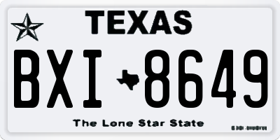 TX license plate BXI8649