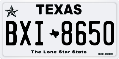 TX license plate BXI8650