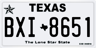 TX license plate BXI8651