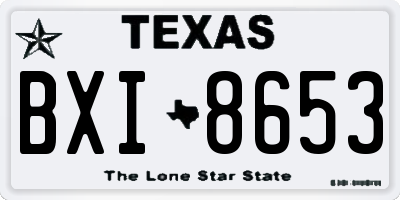 TX license plate BXI8653