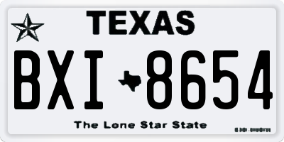 TX license plate BXI8654