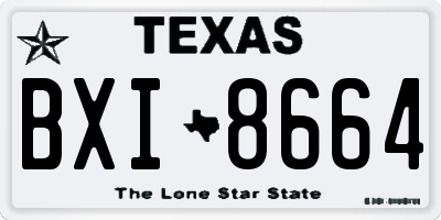 TX license plate BXI8664