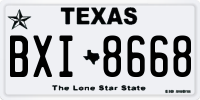 TX license plate BXI8668