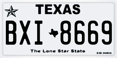 TX license plate BXI8669