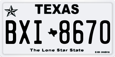 TX license plate BXI8670