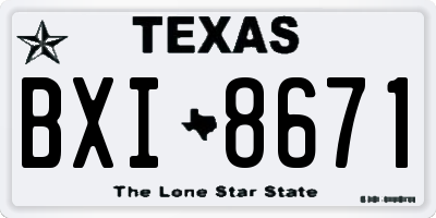 TX license plate BXI8671