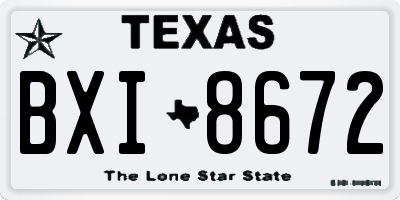 TX license plate BXI8672