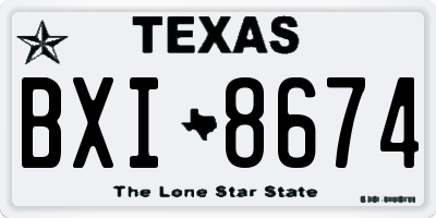TX license plate BXI8674