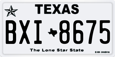 TX license plate BXI8675