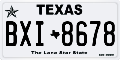 TX license plate BXI8678