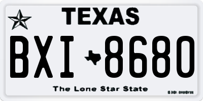TX license plate BXI8680