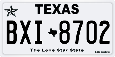 TX license plate BXI8702
