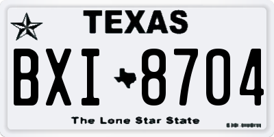 TX license plate BXI8704