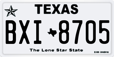 TX license plate BXI8705