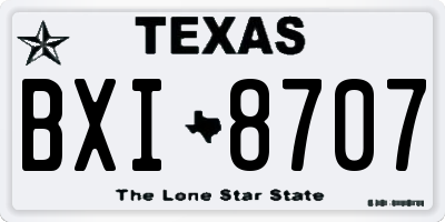 TX license plate BXI8707