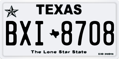TX license plate BXI8708